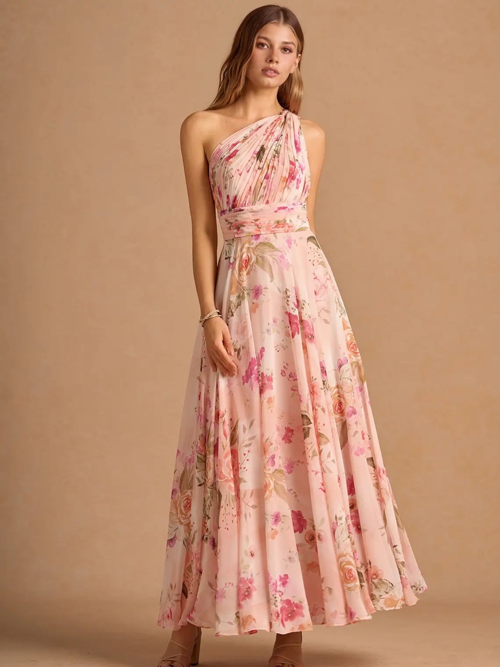 Azazie Atelier Noelle Abstract Bouquet Floral Maxi Dress 18 NWT